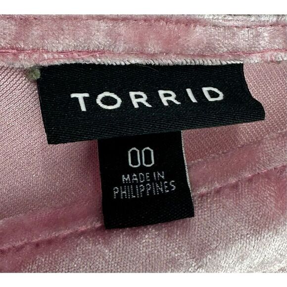 Torrid pink velveteen/velour sleeveless top size 00 (women's L - Picture 9 of 16